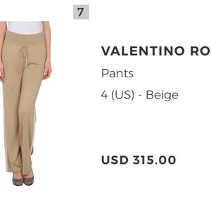 NEW - Valentino Tan Pants with Orane and Cream Stripes